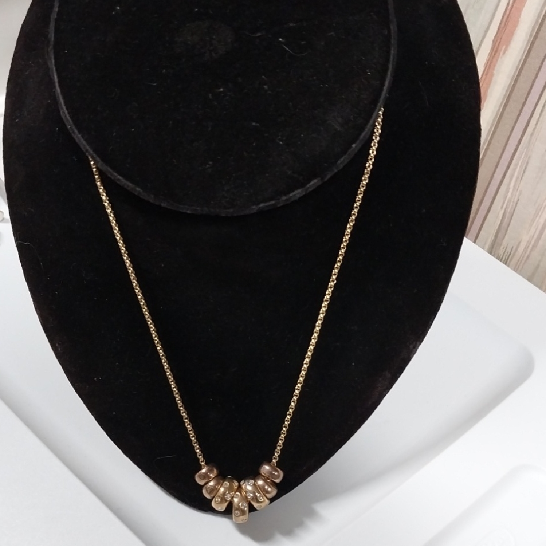 Elegant Love Rings Gold Toned Necklace With Accents 25$
